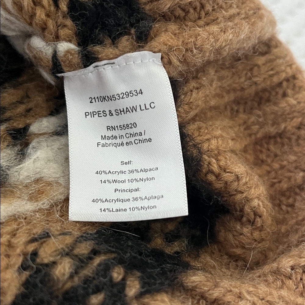 Veronica Beard Brown and Black Patterned Turtleneck Sweater - Picture 5 of 8